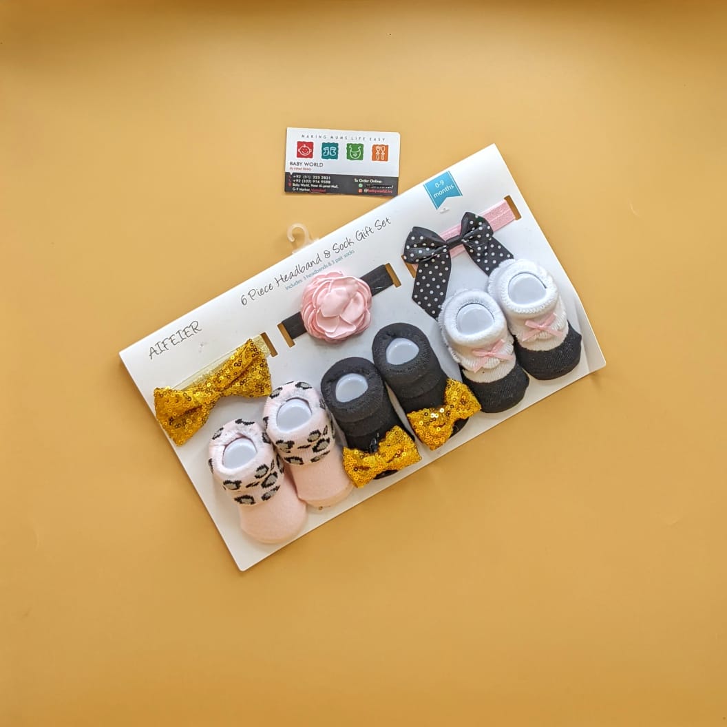 Pack of 3 Booties & Headbands Set