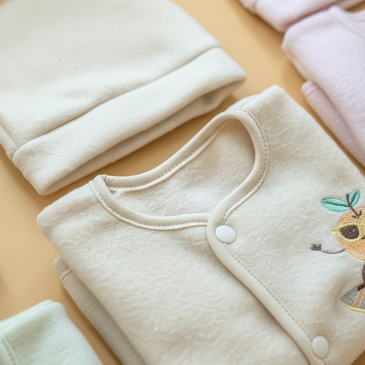 Close-up of the suit fabric and embroidery detail