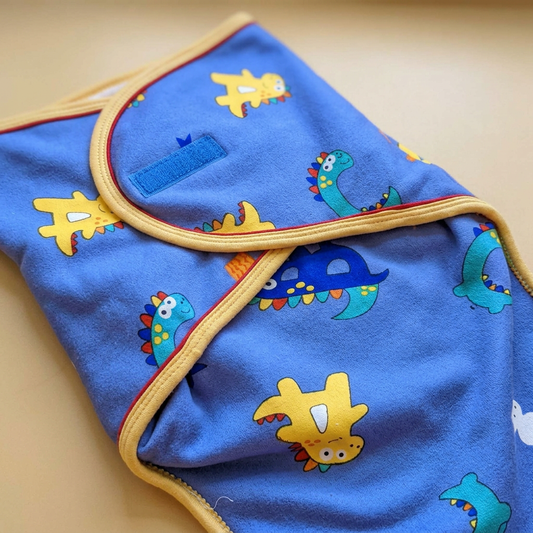 Dinosaur winter swaddle detail