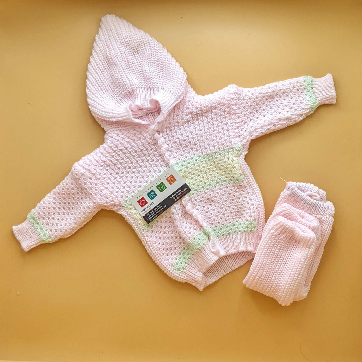 Baby Woolen Hooded Knitted Suit - Winter