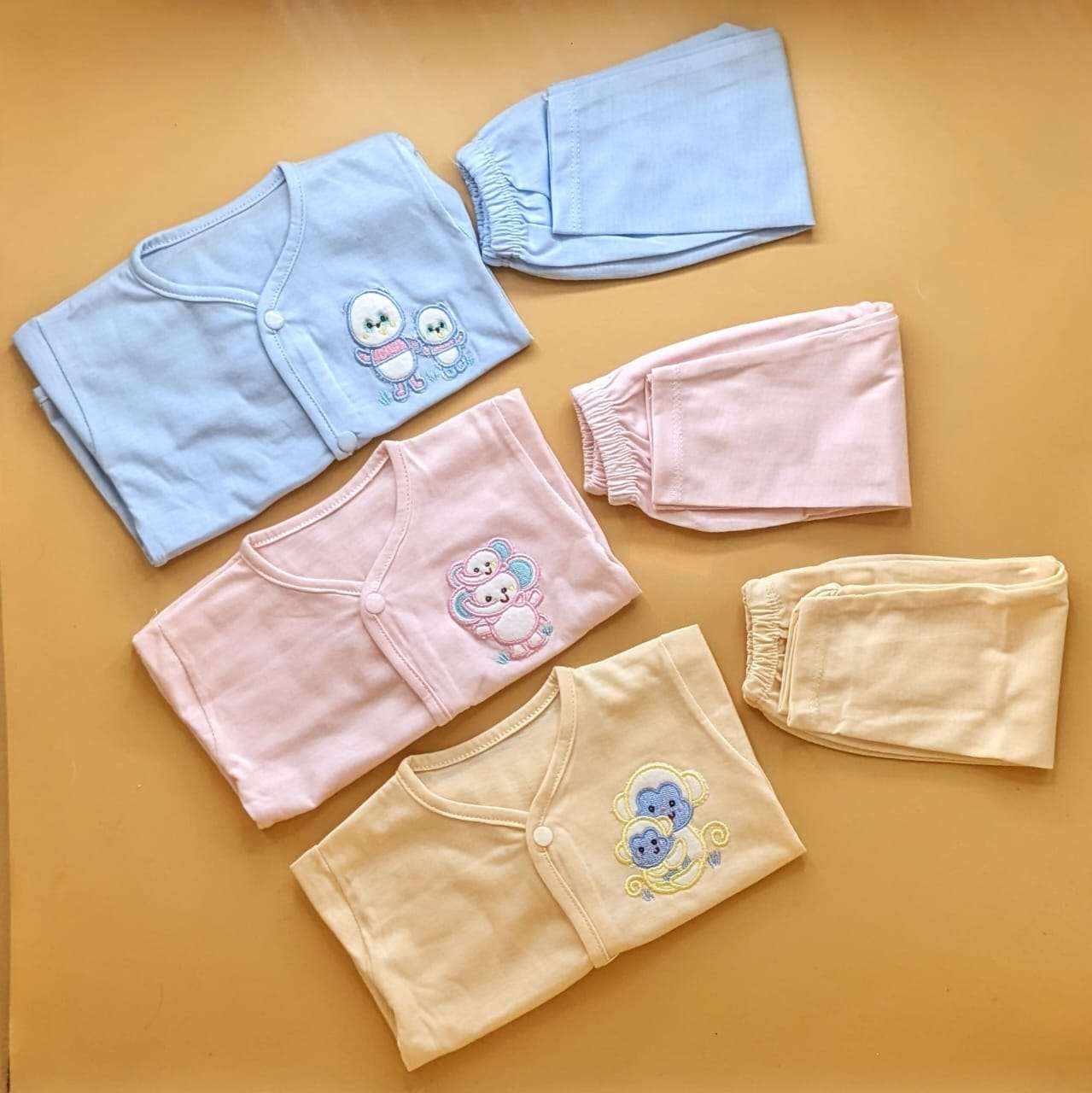 Pack of 3 Suits - Blue/Beige/Pink