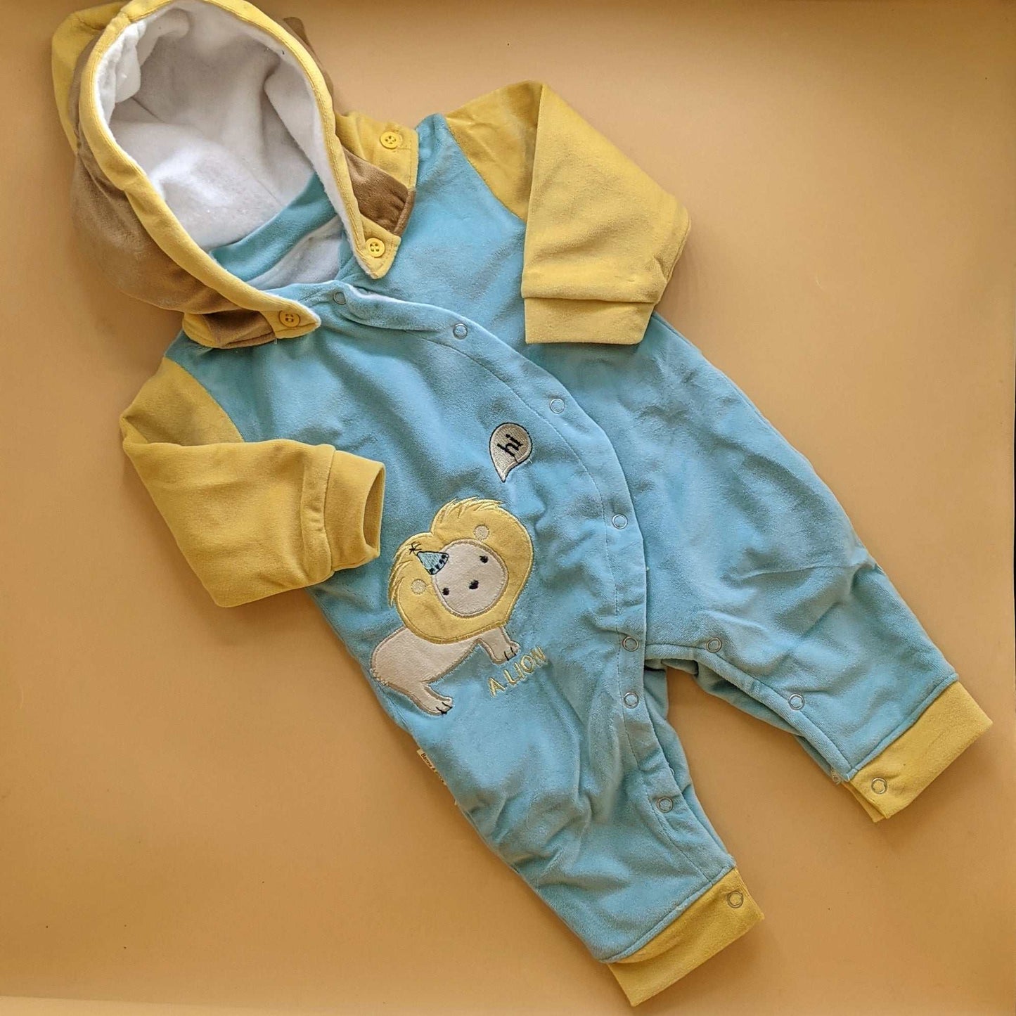 Baby Romper with detachable Cap - Winter - Lion π¦