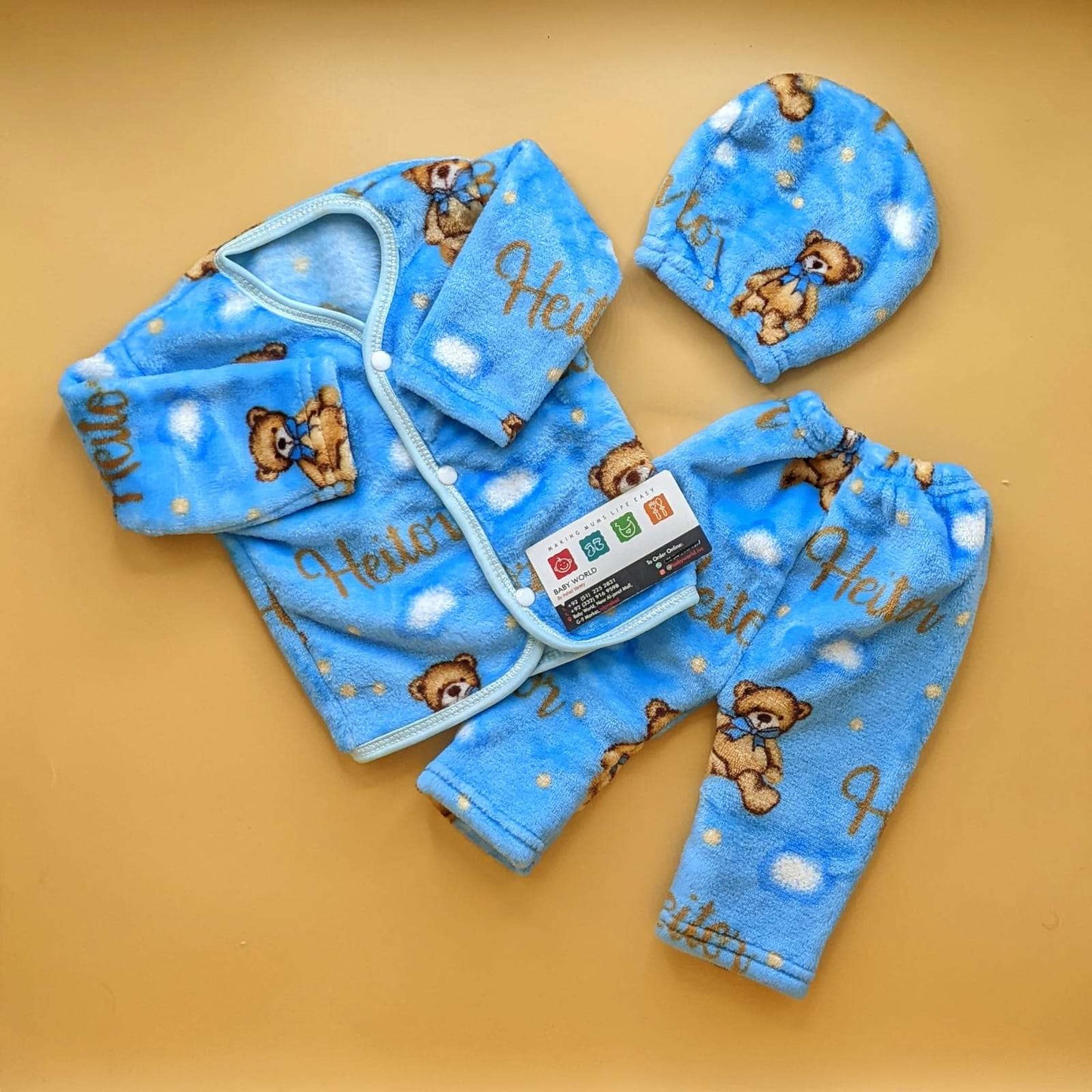 Baby Suit with Cap - Bear/Bow - Winter