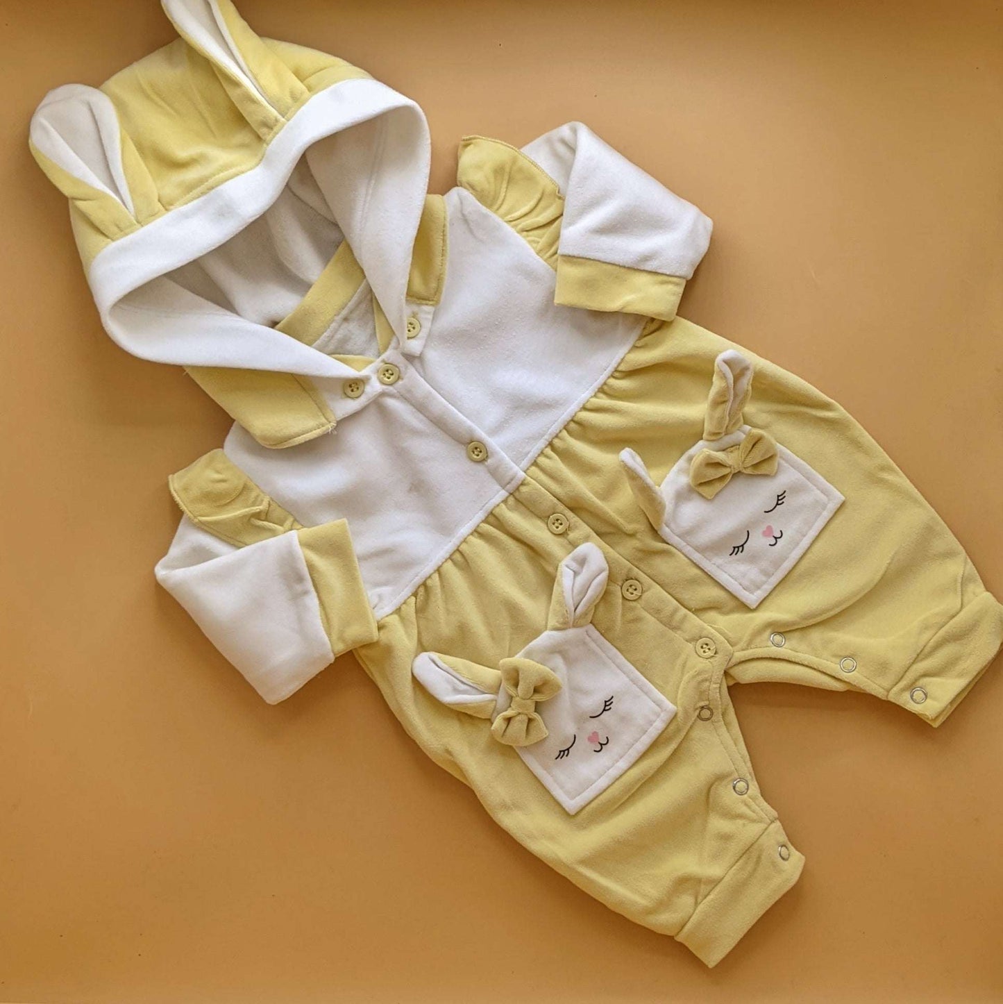 Baby Romper with Detachable Cap - Winter - Kitty π