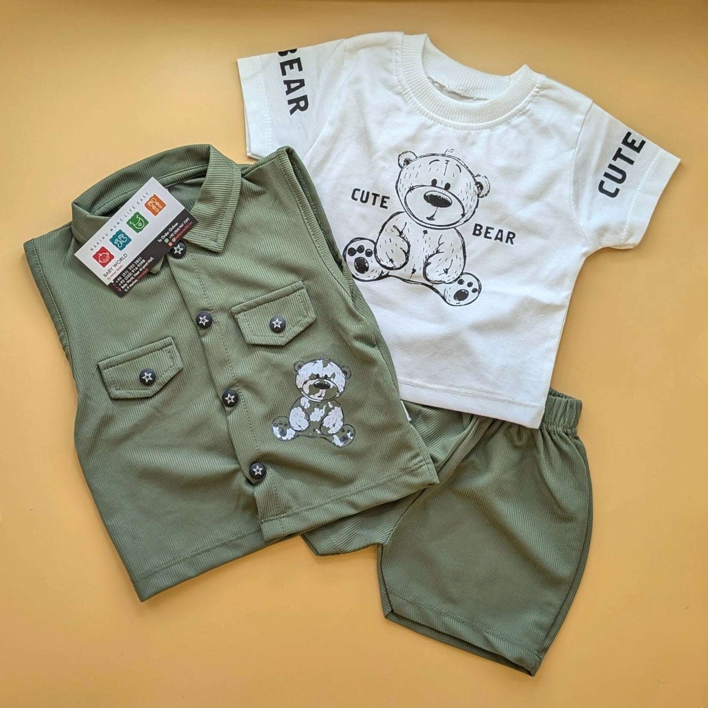 Baby 3 Piece Suit Set - Cute Bear 🧸