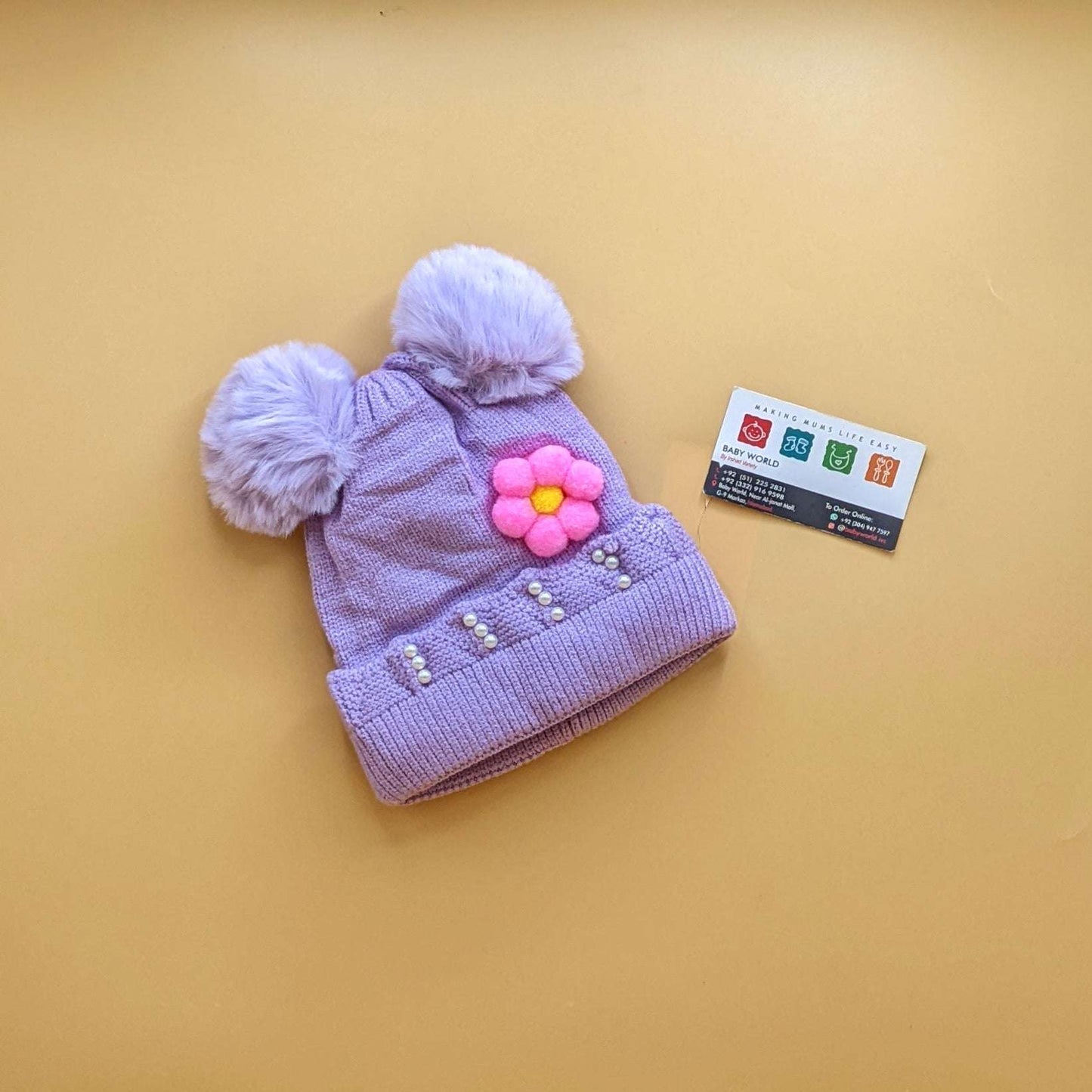 Baby Cap - Flower - Winter