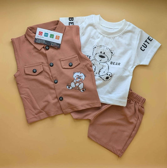 Baby 3 Piece Suit Set - Cute Bear π§Έ