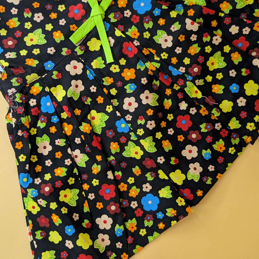 Frock with Panty - Floral - Black