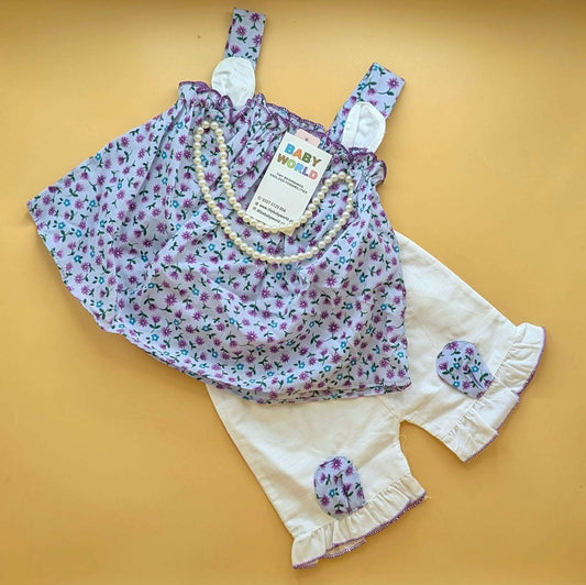 Baby Frock with Pants, Mala & Headband - Floral