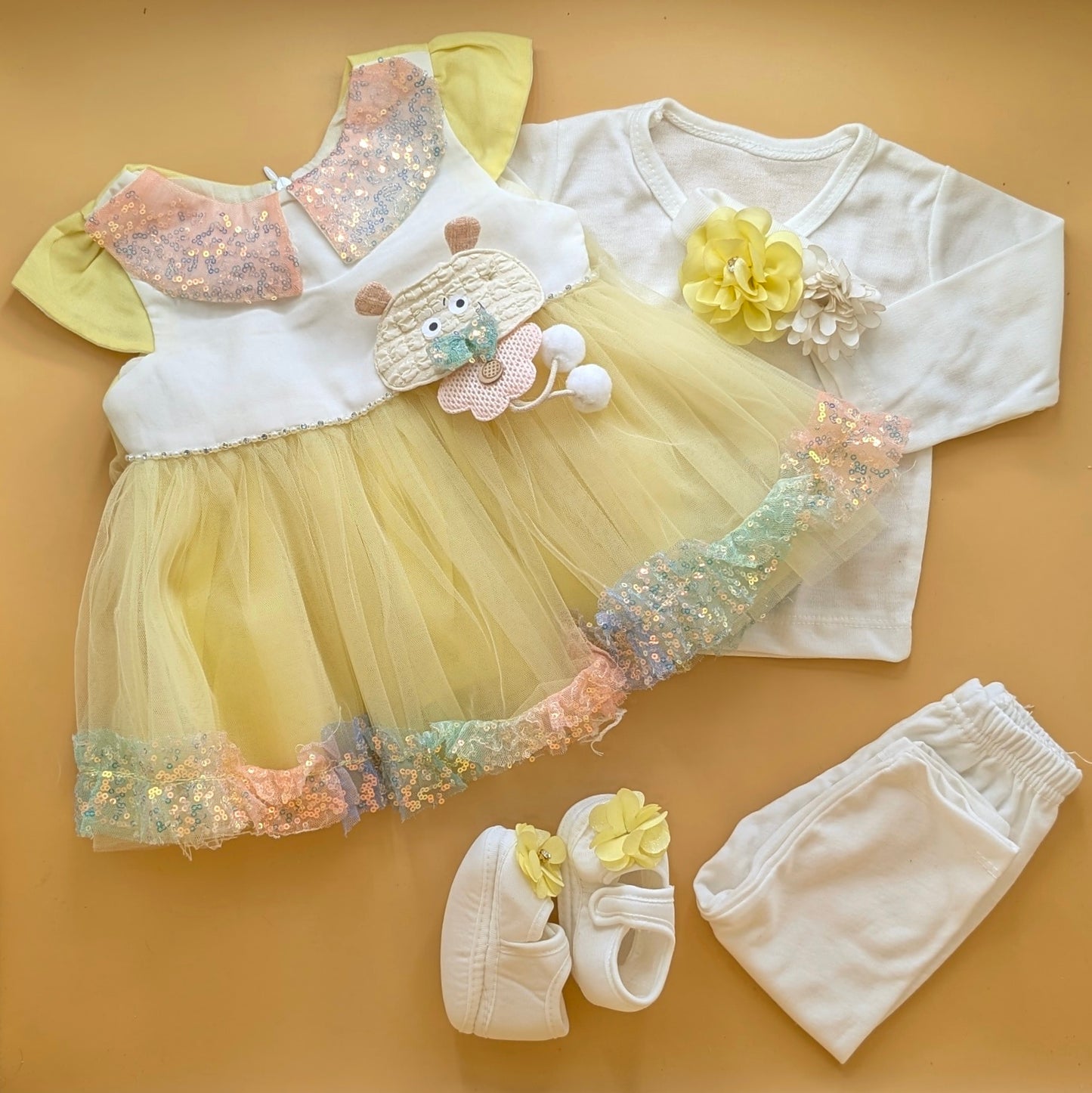 5 Pieces Frock Set - Bear 🐻