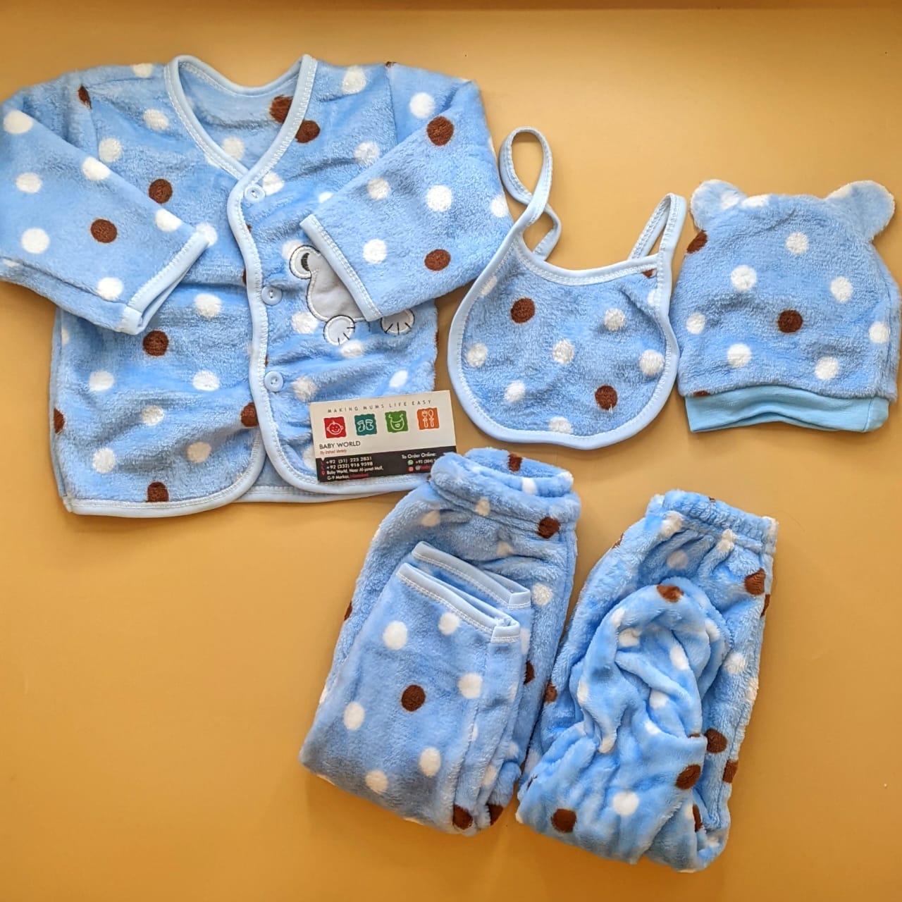 5 Pieces Suit Set - Winter - Furr - Dots