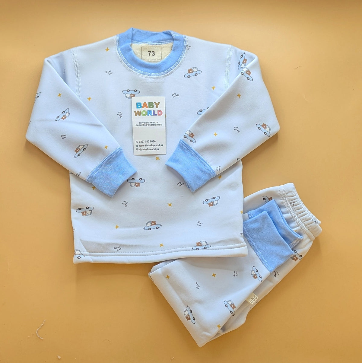 2 Pieces Premium Baby Suit - Bear/Car - Winter