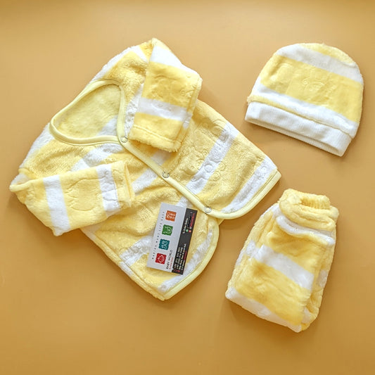 Premium Baby Furr Suit with Cap - Winter - Lines
