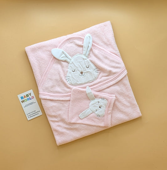 Character Hooded Bath Towel with Bath Sponge