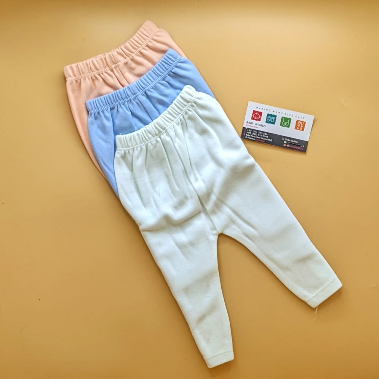 Pack of 3 Pajamas - Light Orange/Light Green/Blue