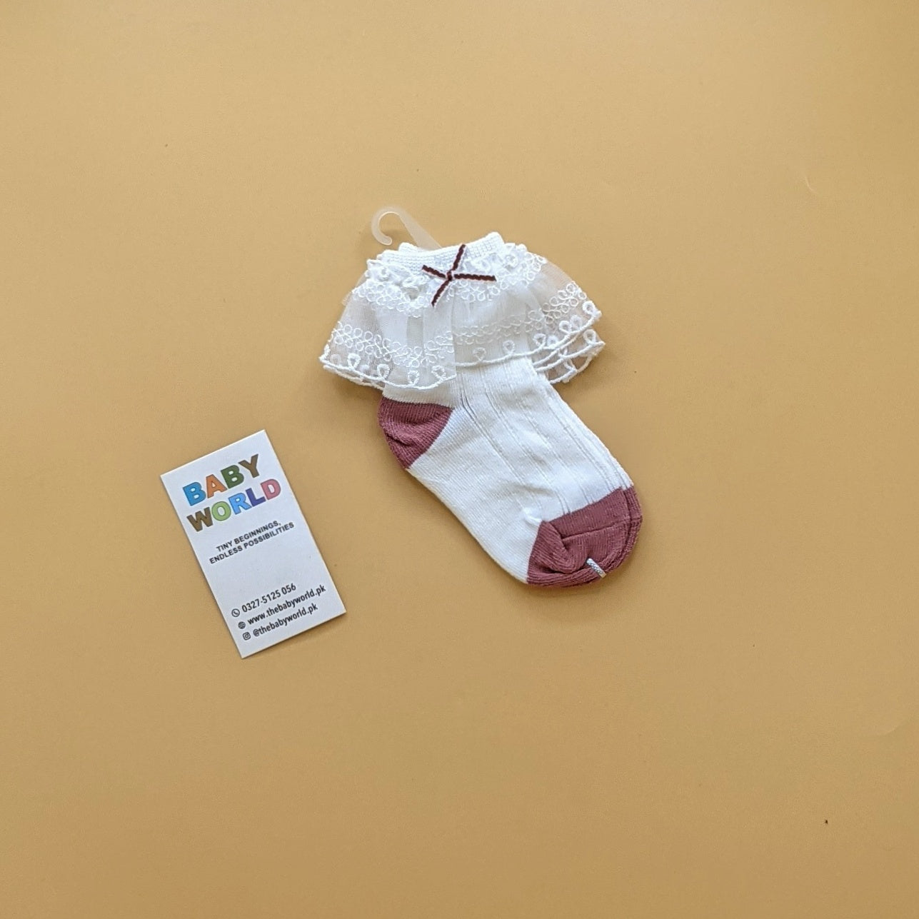 Baby Frilly Socks Pair - Bow