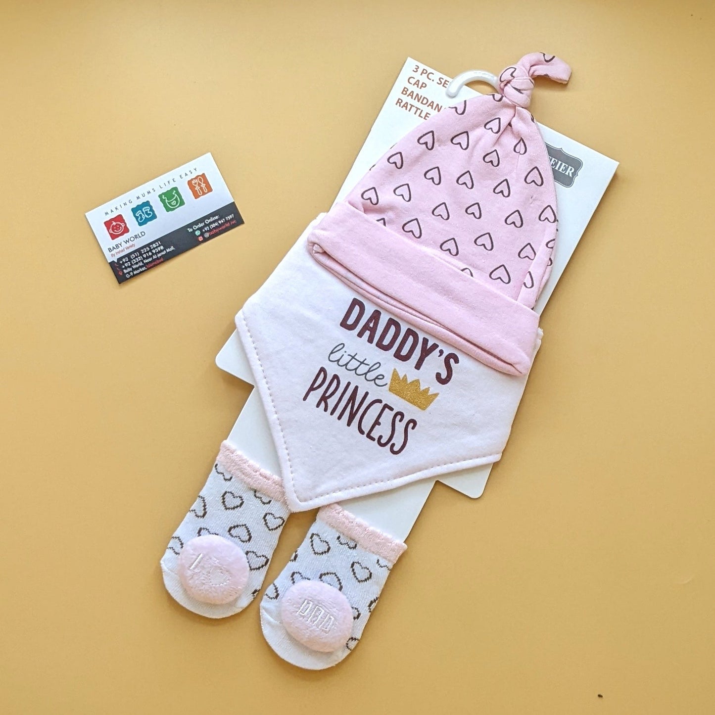 Cap, Bib & Booties Set