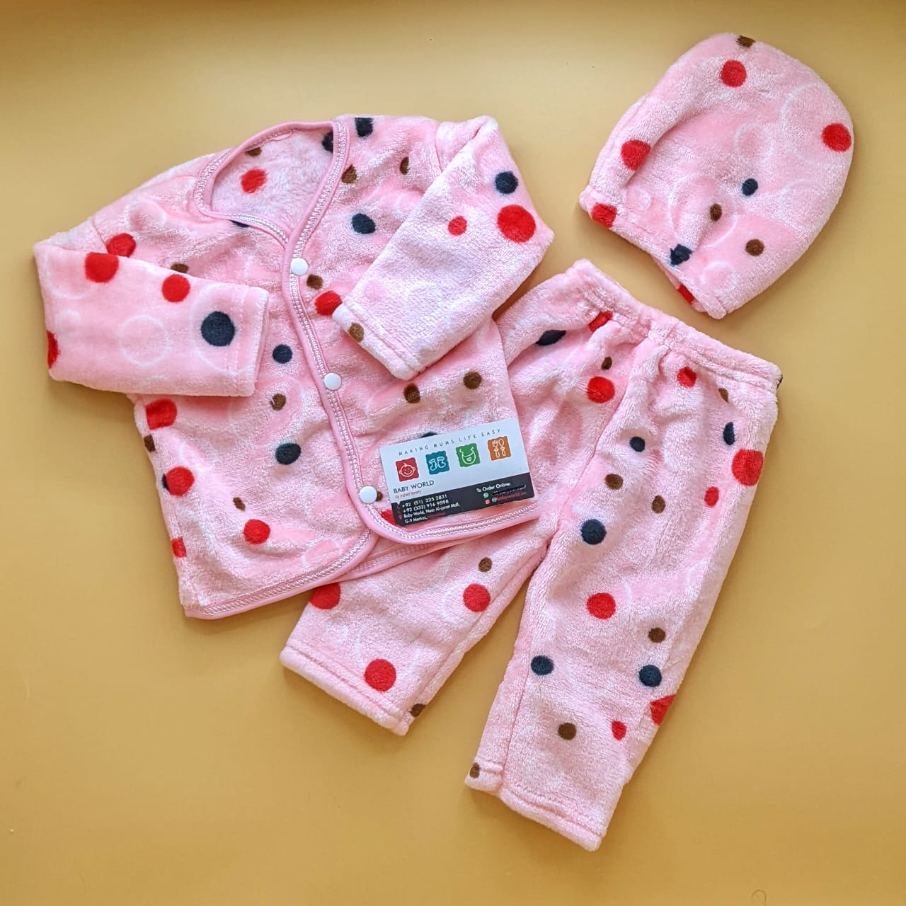 Baby Suit with Cap - Dots - Winter