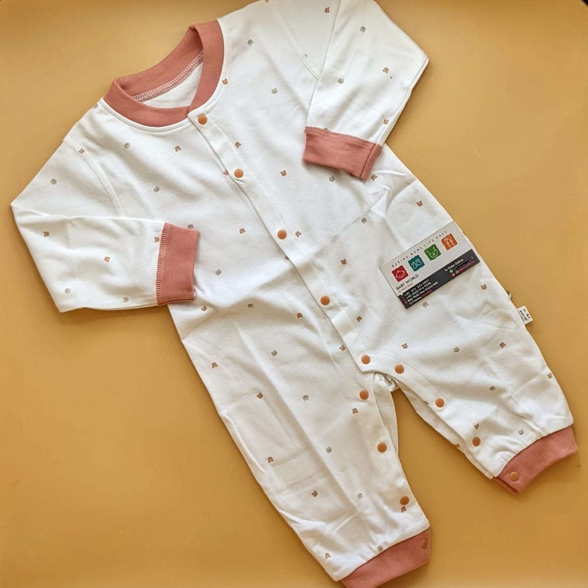 Soft Blended Cotton Baby Romper - Full Sleeves - Small Bears 🐻