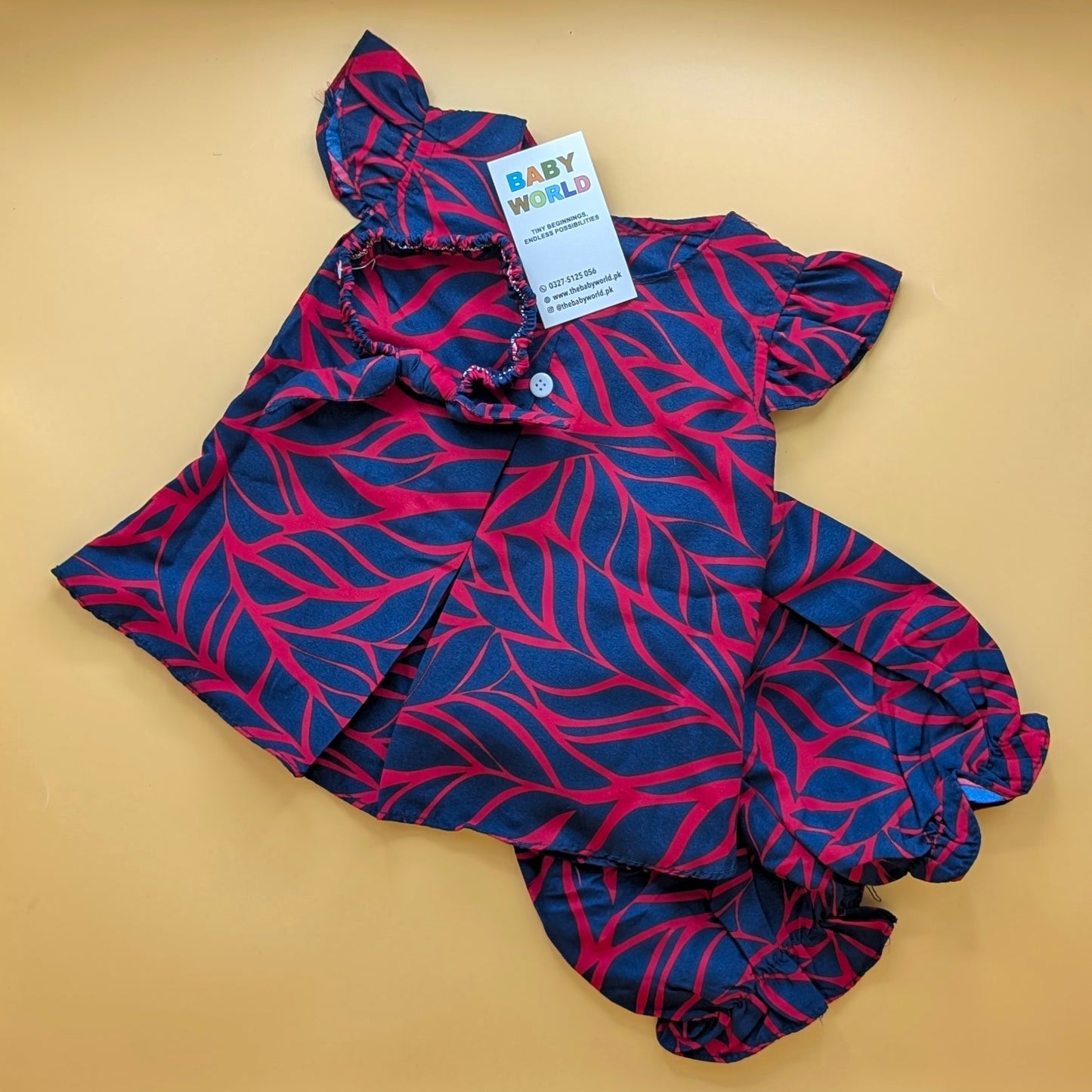 Frock with Pants & Headband - Leaves