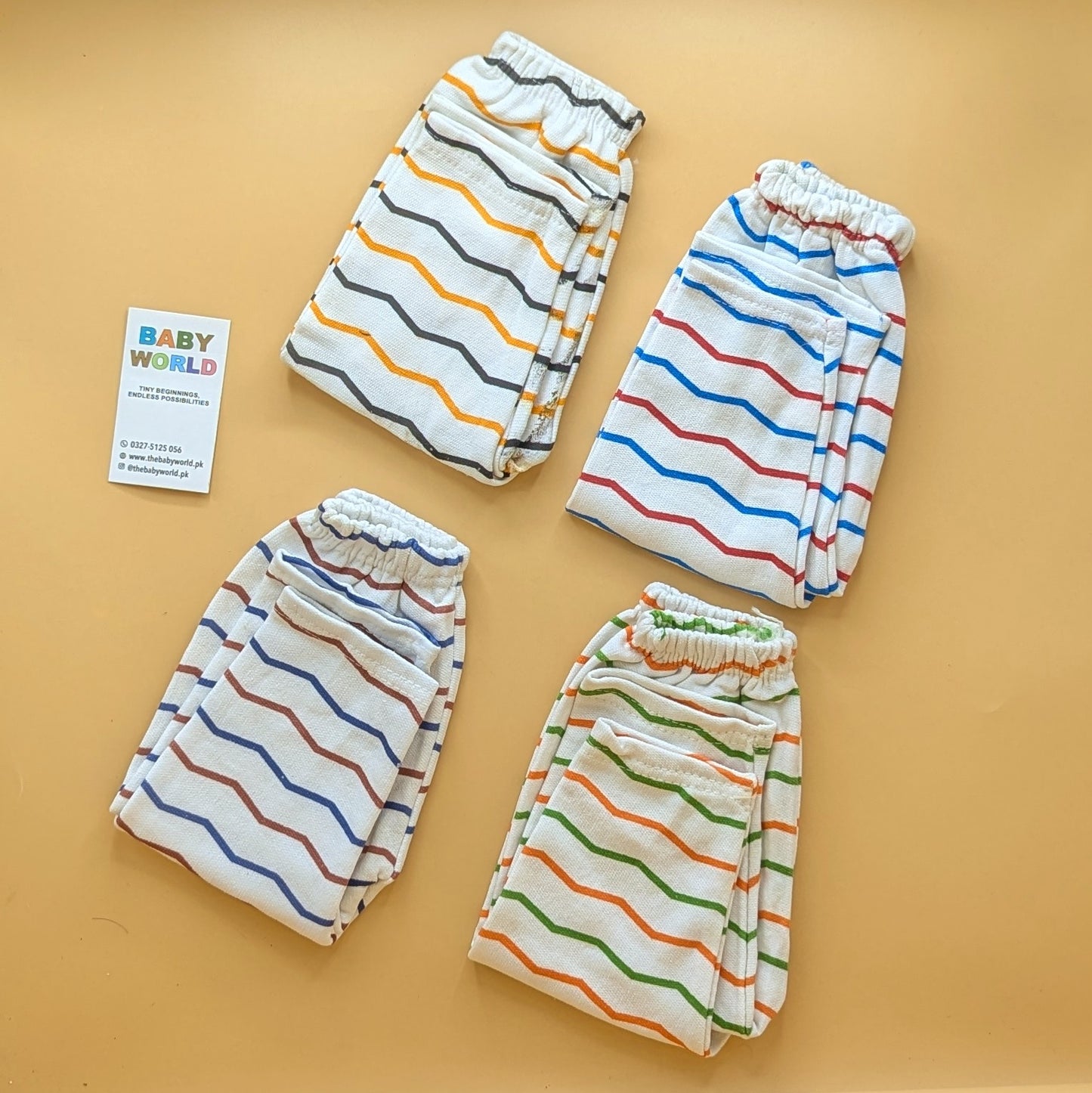 Baby Pack of 4 Pajamas - Winter - Line Pattern