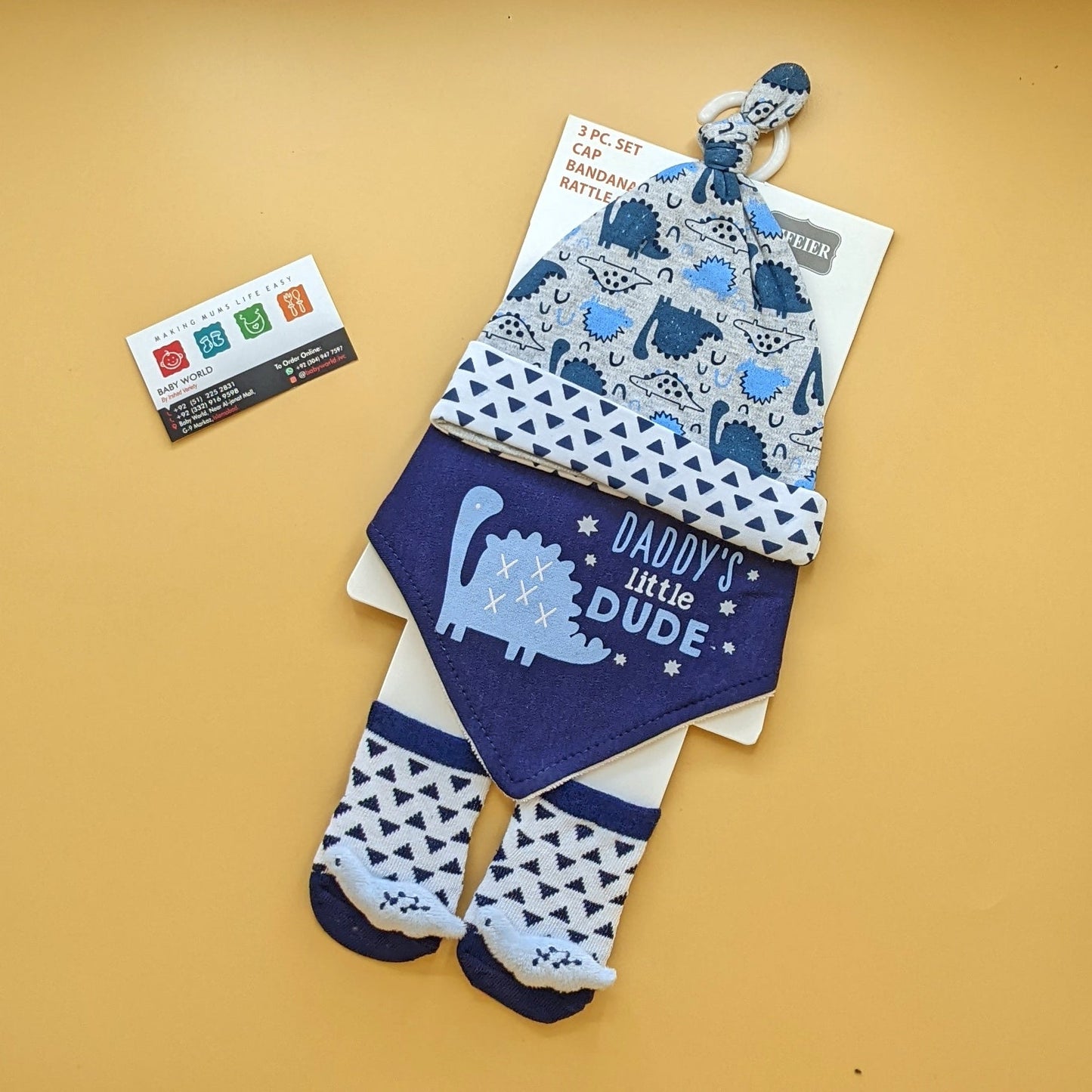 Cap, Bib & Booties Set
