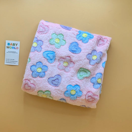 Baby Wrapping Sheet/Blanket - Floral/Hearts - Winter