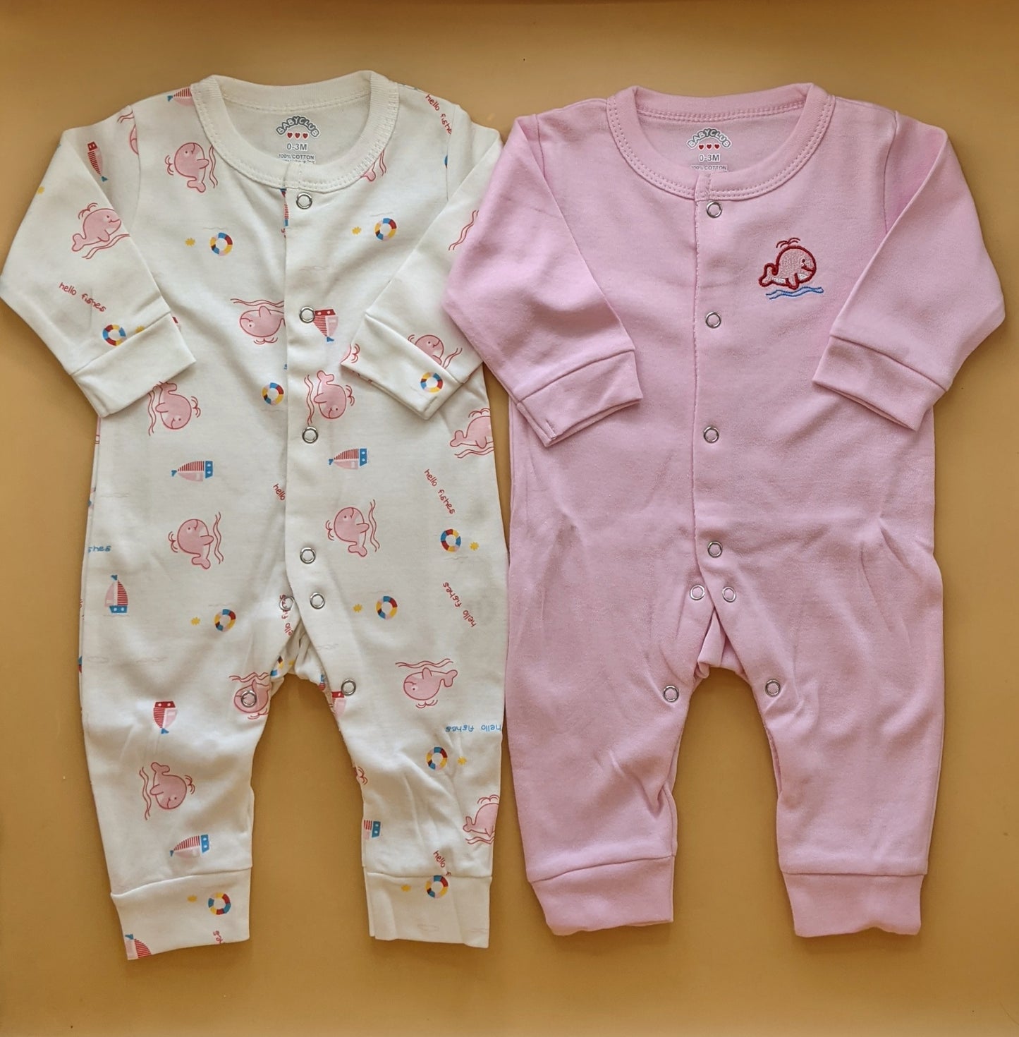 Pack of 2 Rompers - Pink - Dolphin 🐬