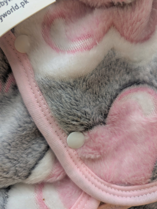 Baby Suit with Cap - Hearts - Winter