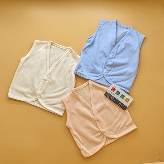Multicolor Sleeveless Pack of 3 Baby Vests for Newborn Babies in Pakistan