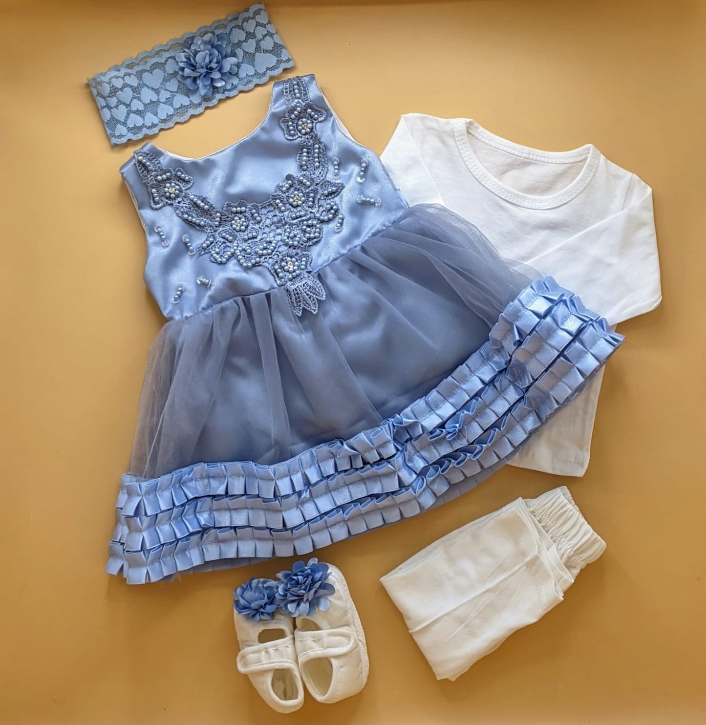 5 Pieces Frock Set