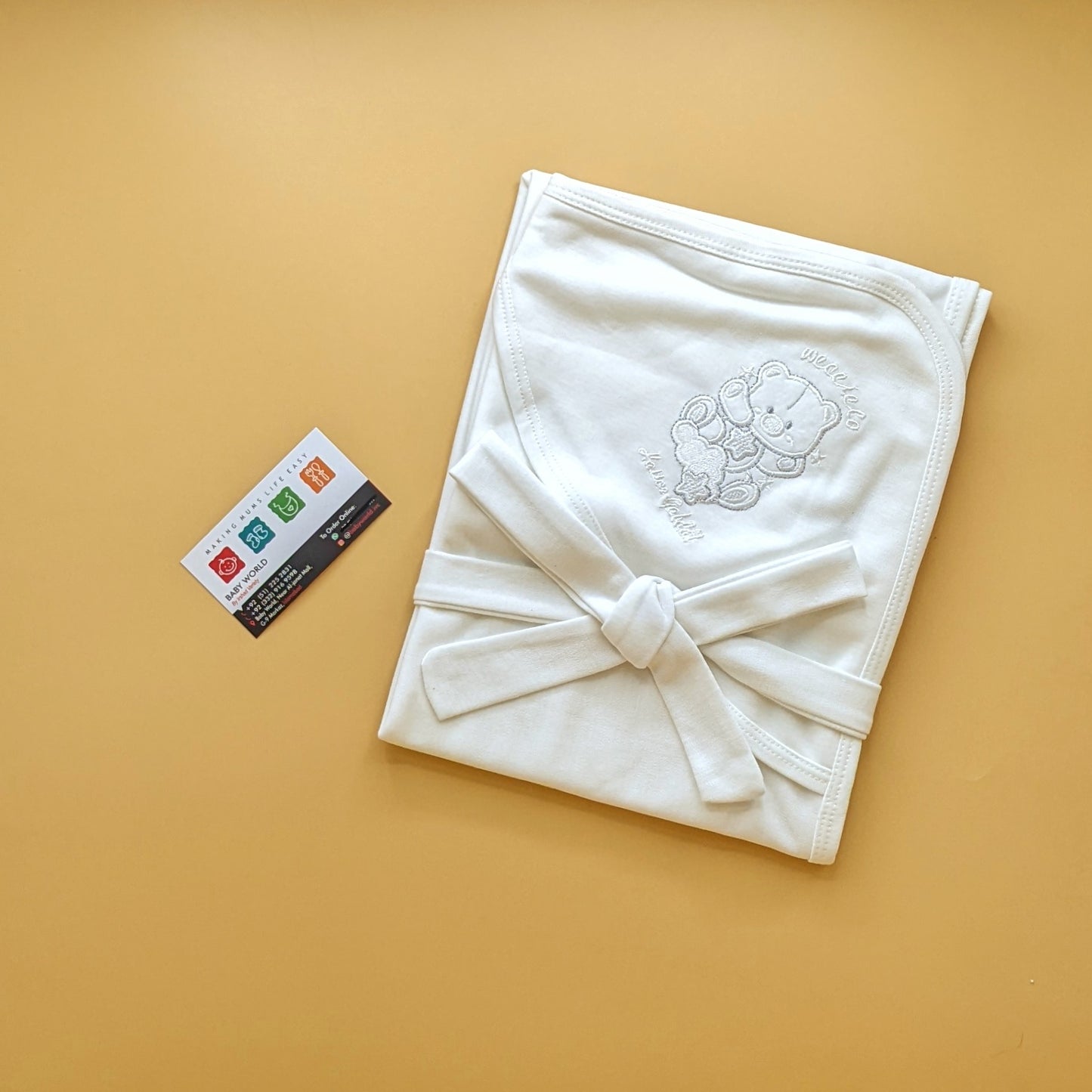 Wrapping Sheet with Belt - Bear - Off-white