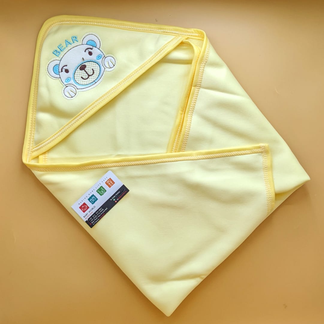 Hooded Wrapping Sheet/Blanket - Bear - Plain - Winter