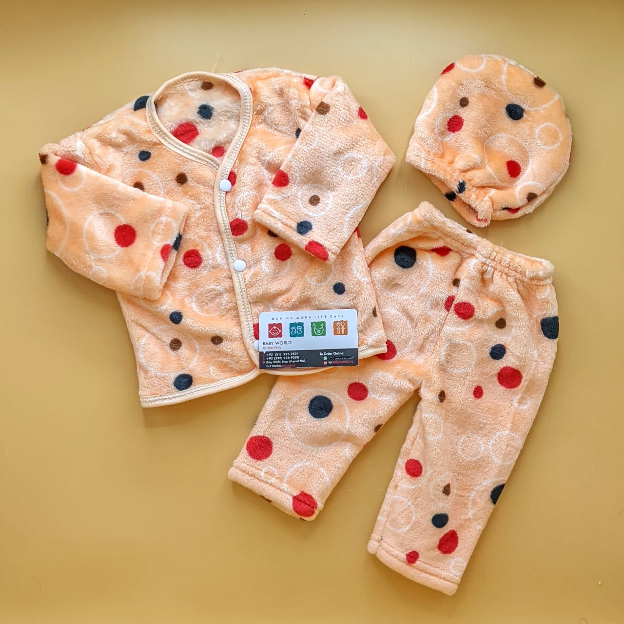 Baby Suit with Cap - Dots - Winter