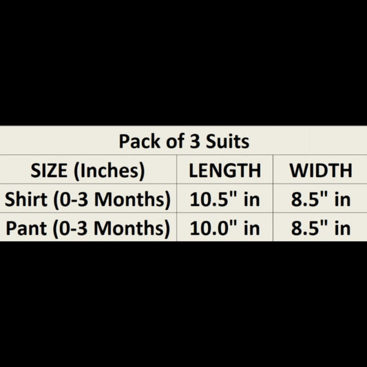 Baby Pack of 3 Suits - Winter - Yellow/Sea Green/Peach