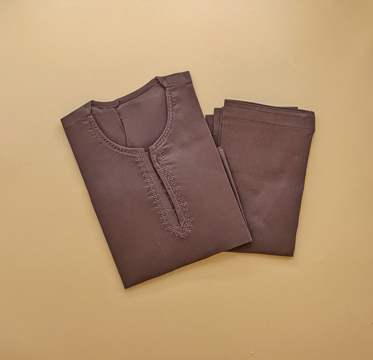 Kameez Shalwar - Maroon Brown