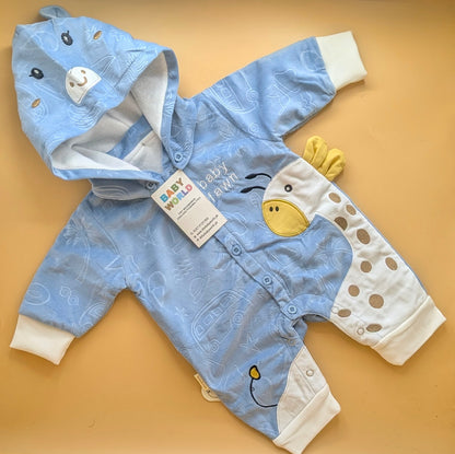 Baby Romper with Detachable Hood - Winter - Baby Fawn