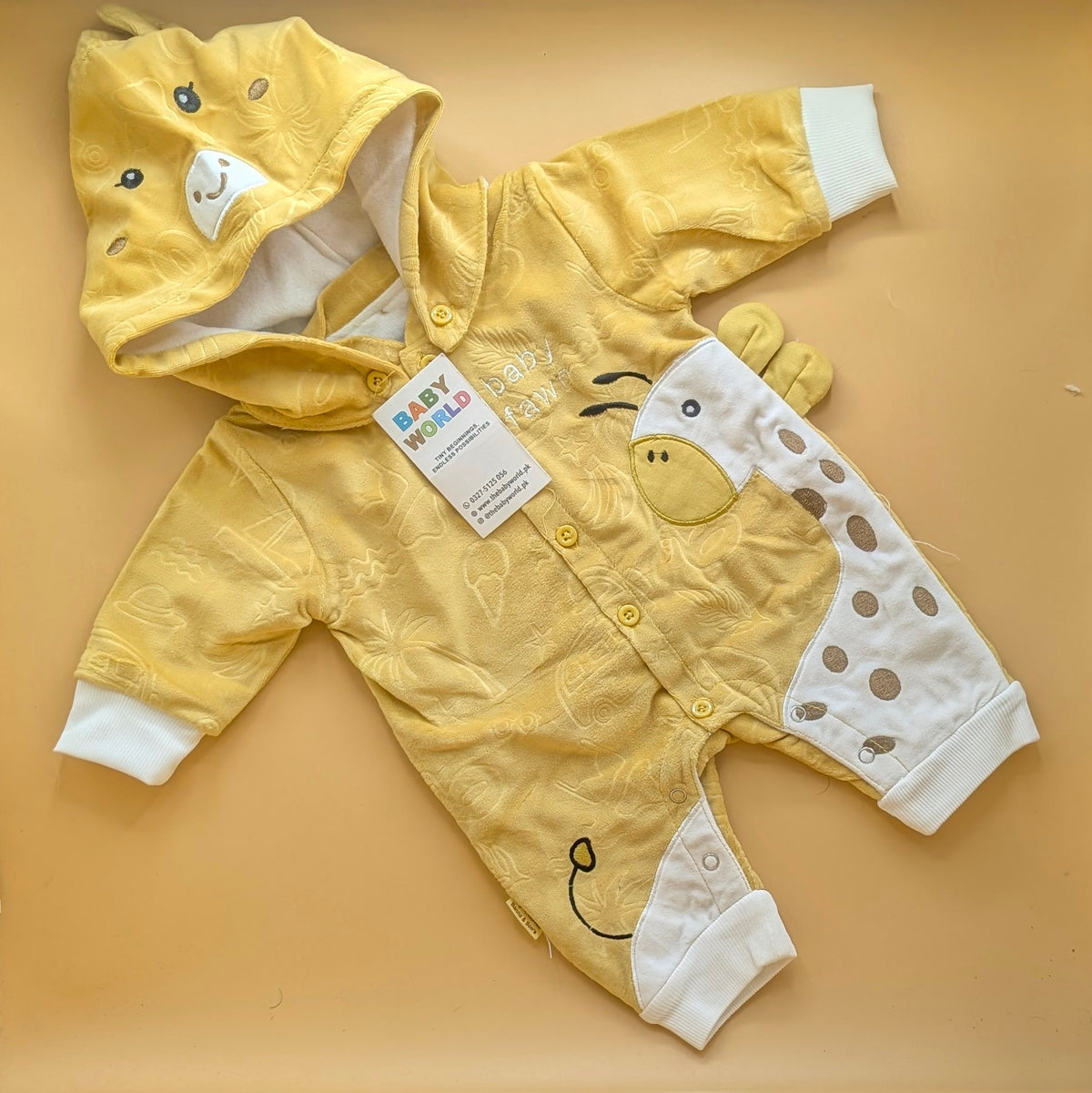 Baby Romper with Detachable Hood - Winter - Baby Fawn