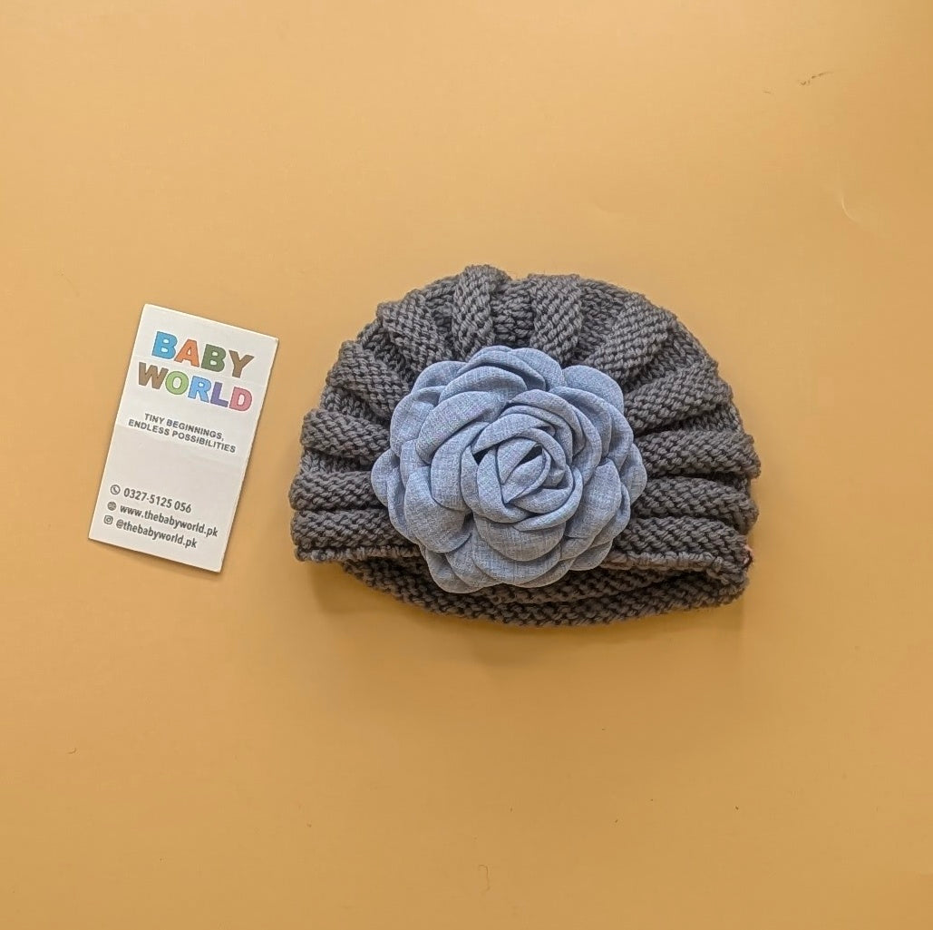 Baby Wool Cap - Floral - Winter