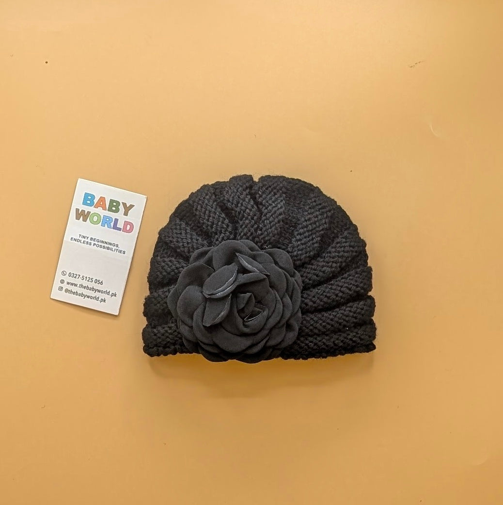 Baby Wool Cap - Floral - Winter