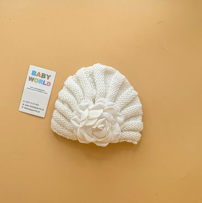 Baby Wool Cap - Floral - Winter