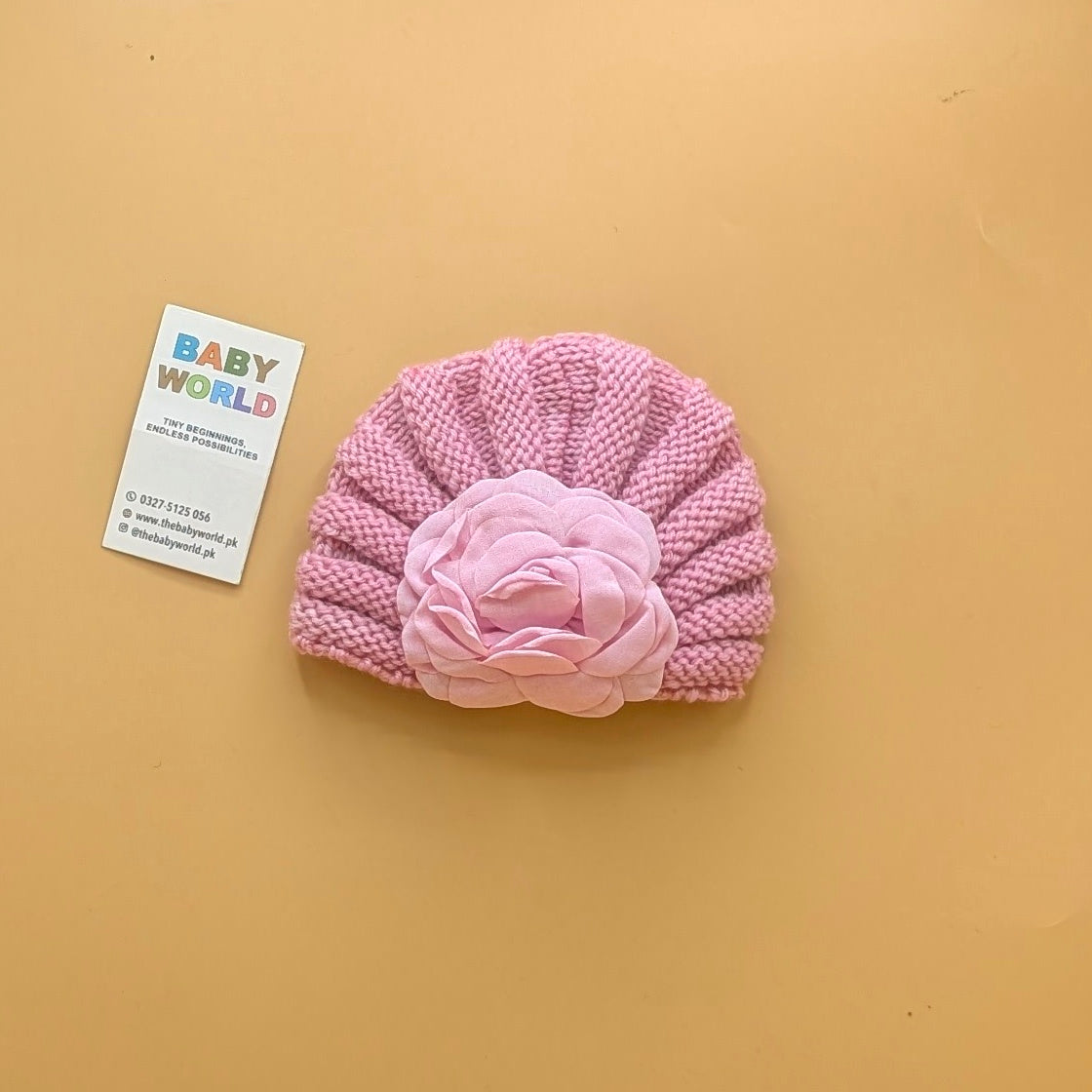 Baby Wool Cap - Floral - Winter