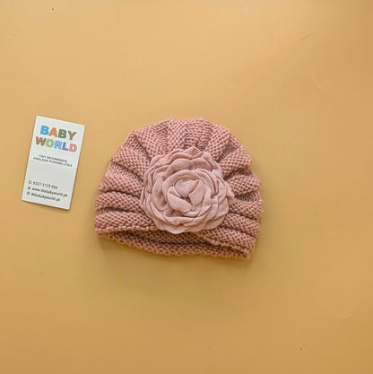 Baby Wool Cap - Floral - Winter