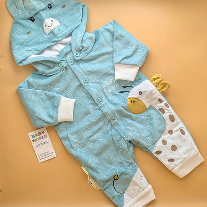 Baby Romper with Detachable Hood - Winter - Baby Fawn
