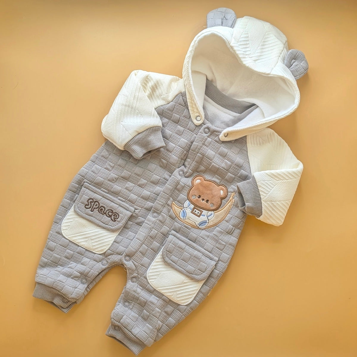 Premium Baby Hooded Romper - Bear 🐻 - Winter