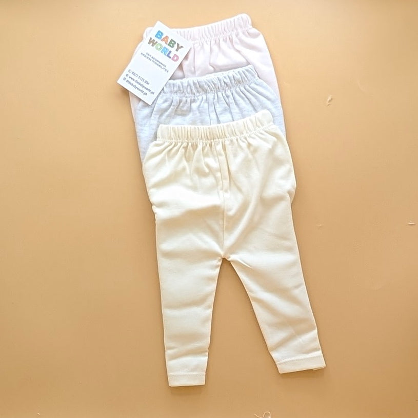 Baby Pack of 3 Pajamas (Trousers) - Peach, Grey, Cream