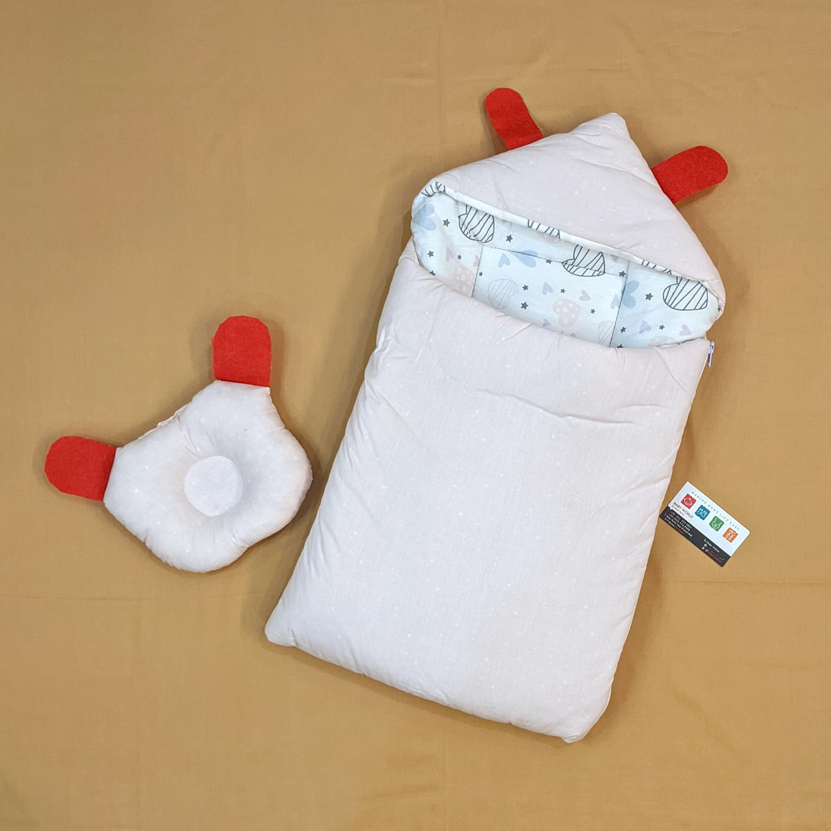 Carry Nest with Pillow - Stars - Pink