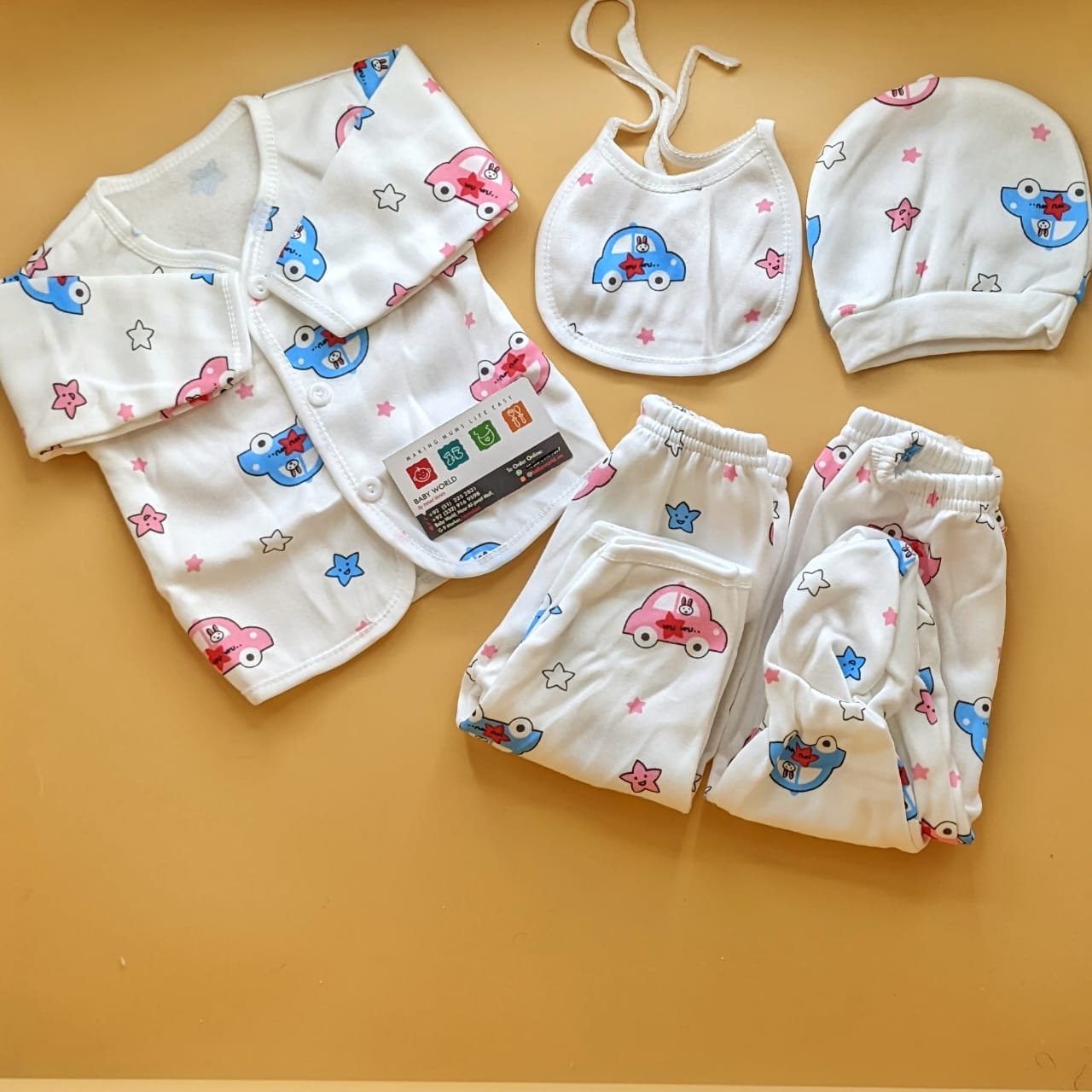 5 Pieces Suit Set - Winter - Car/Stars