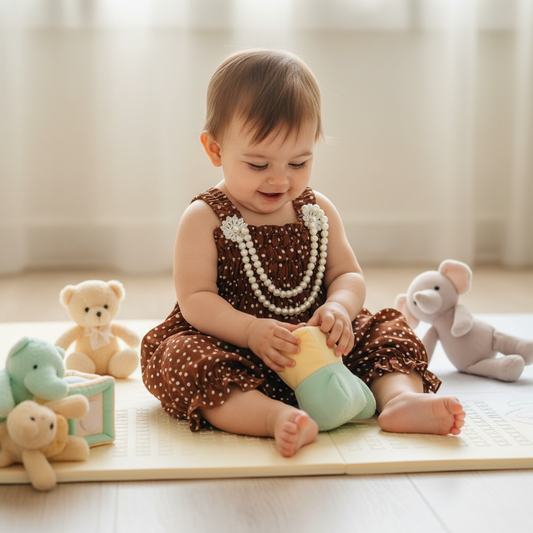 Baby Balloon Frock - Brown