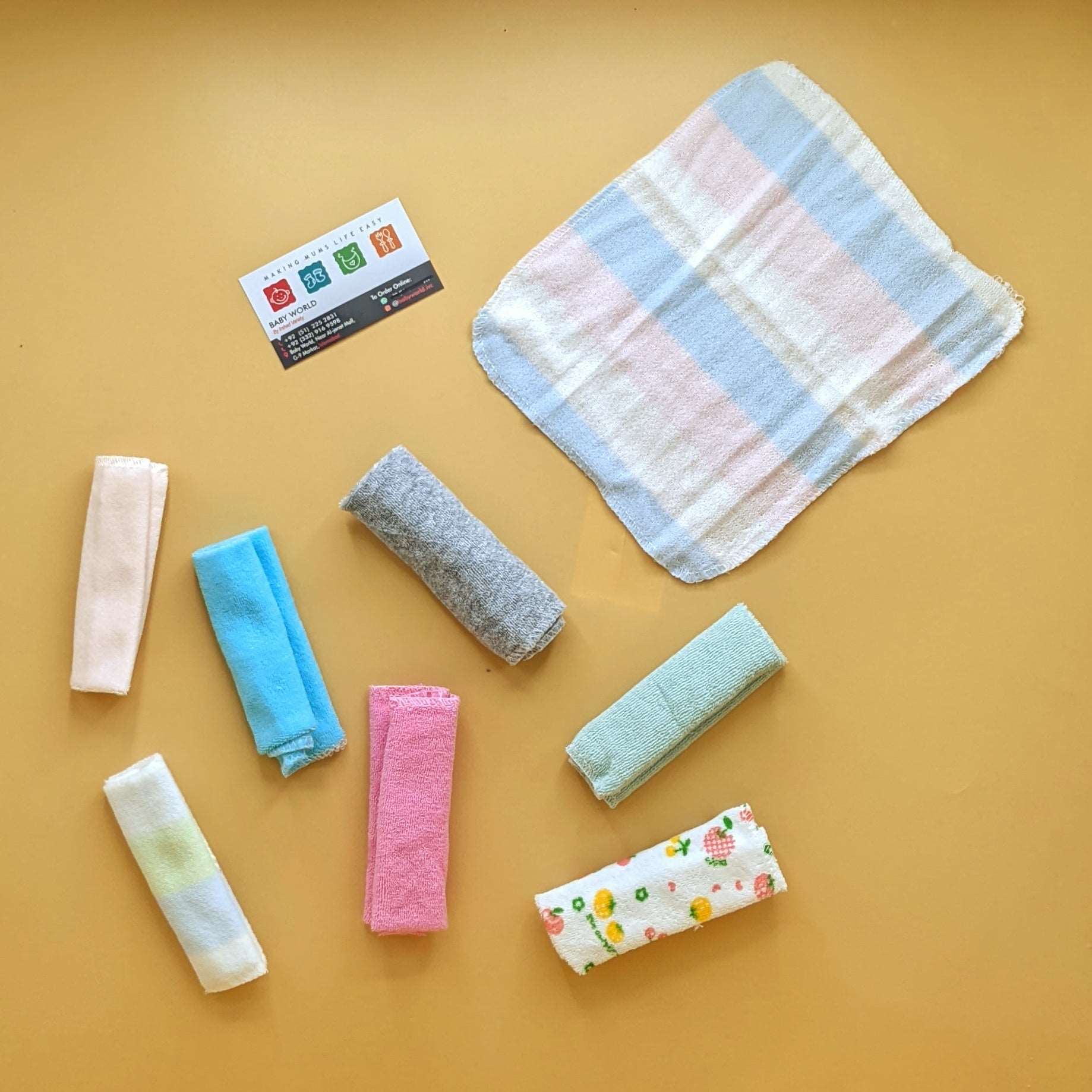 An image of Pack of 8 Face Towels for Babies